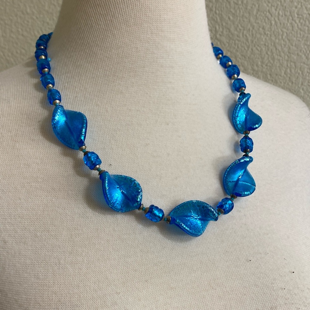 Twisted‎ Blue Necklace